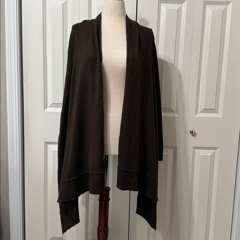 Dark Brown Open Front Wrap/Shawl Cardigan
